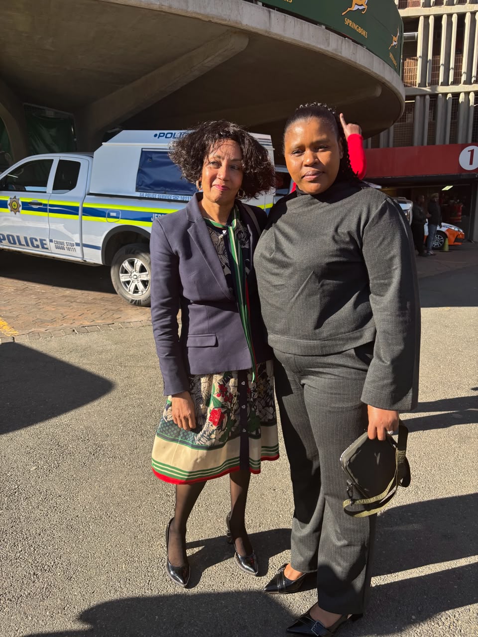 VSSS Alumni Secretary Lebo Maduna meeting a stakeholder