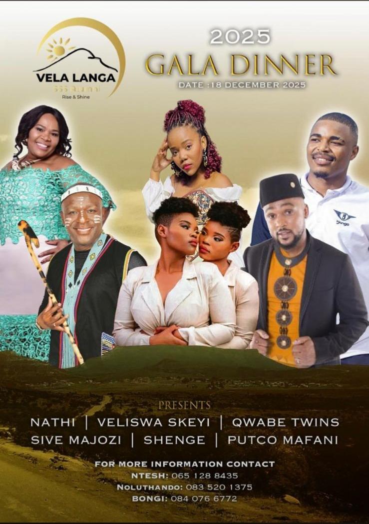 2025 Gala Dinner poster - Nathi, Veliswa Skeyi, Qwabe Twins, Sive Majozi, Shenge, Putco Mafani